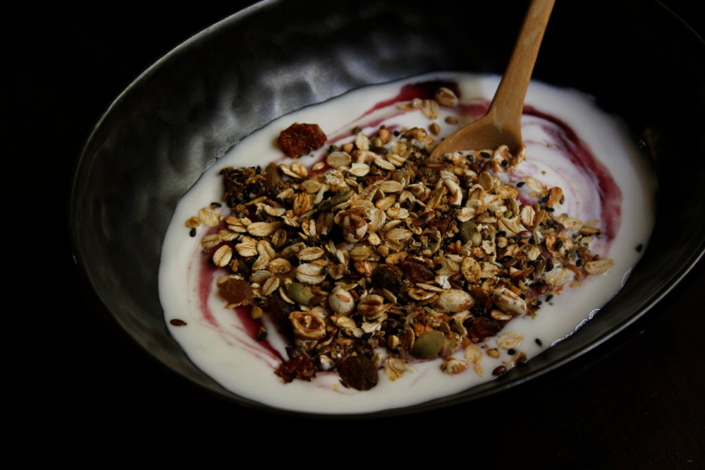 Garam Masala spiced stove-top granola with grated coconut