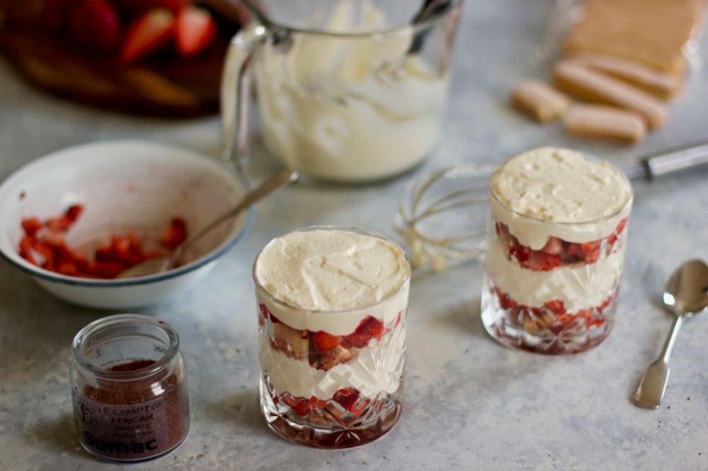 Strawberry Tiramisu prep double serving